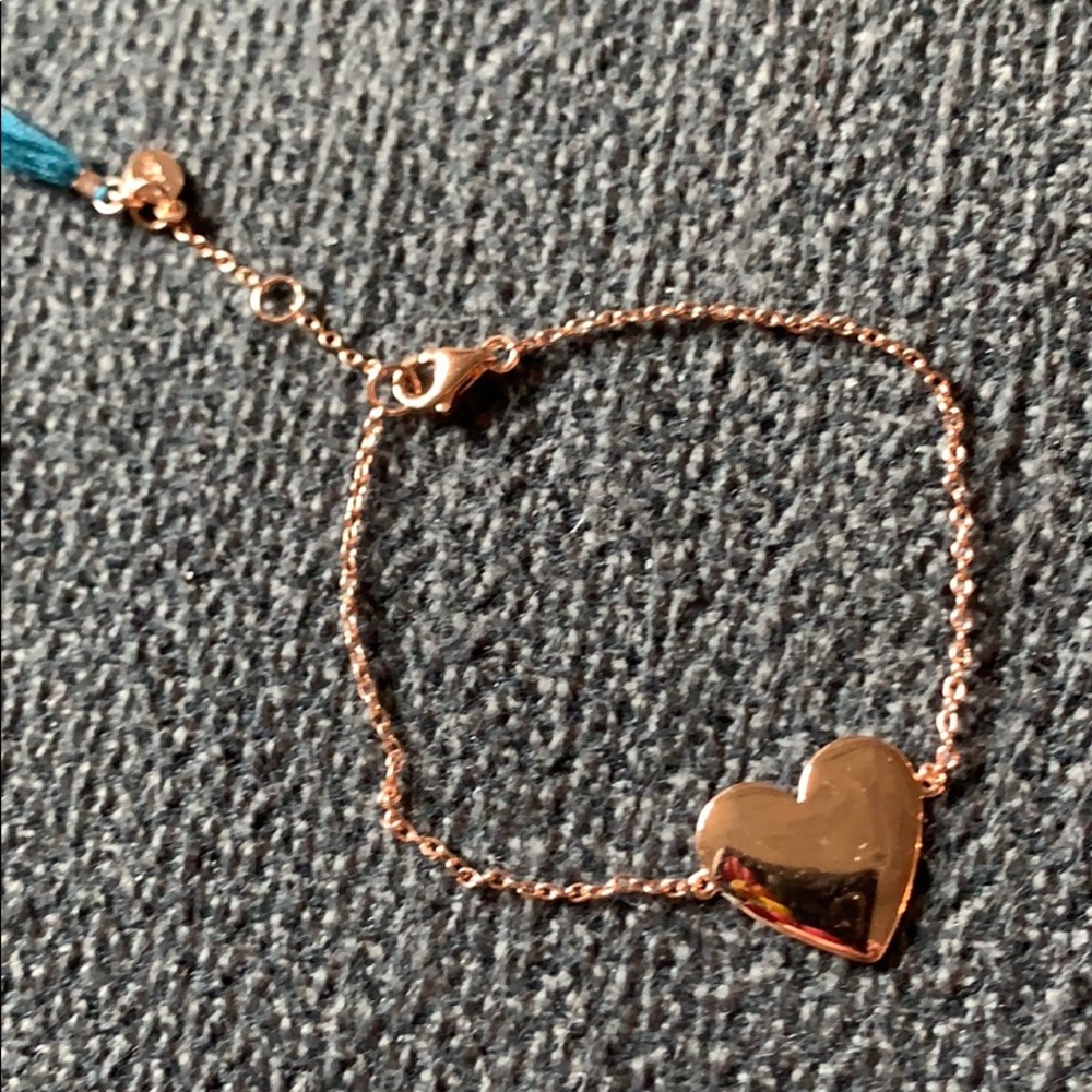 Shashi rose gold heart bracelet